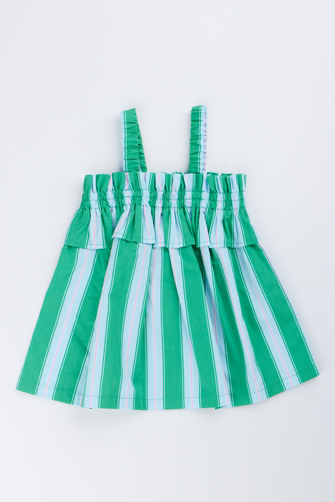 Green Striped Woven Dress