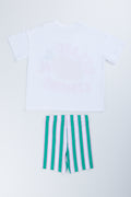 Lemon Print Oversized Tee Short Set (2)