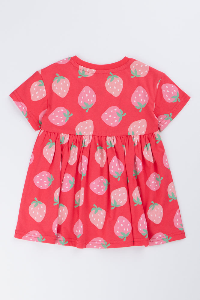 Red Strawberry Print Knit Dress (2)