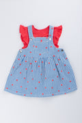 Stripe Heart Print Pinni Set