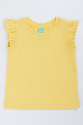Yellow Frill Sleeve Vest