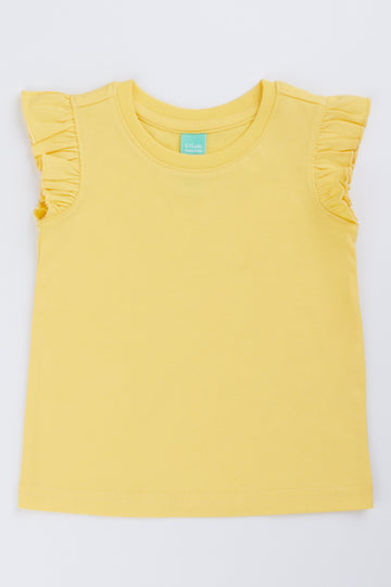 Yellow Frill Sleeve Vest