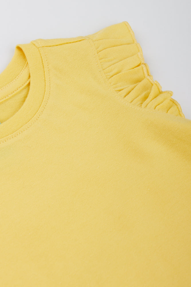 Yellow Frill Sleeve Vest (1)