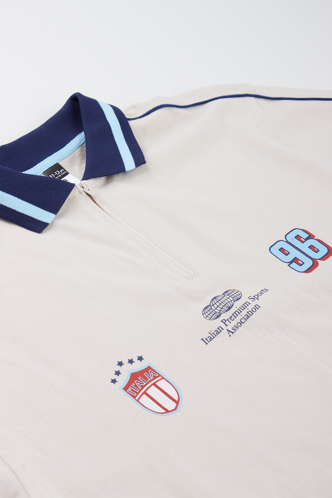 Beige Sporty Striped Golfer (1)