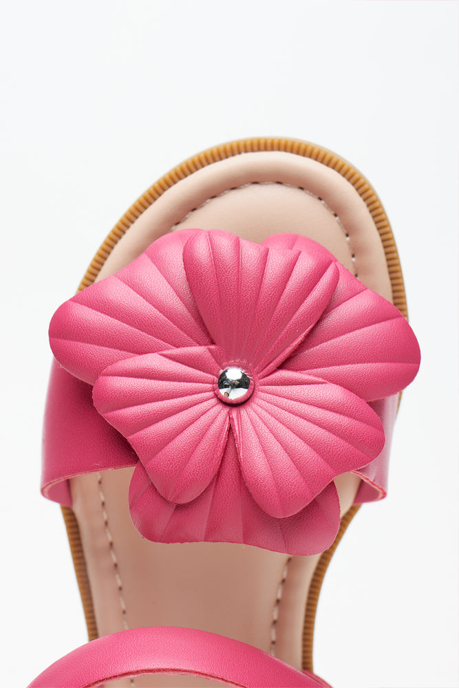 Cerise Flower Detail Sandals (4)