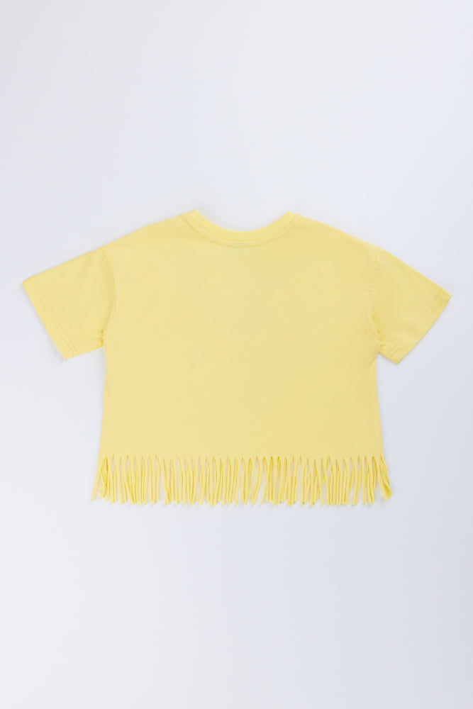 Yellow Hibiscus Fringe T-Shirt (2)