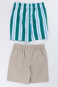 2 Pack Striped Woven Shorts (2)