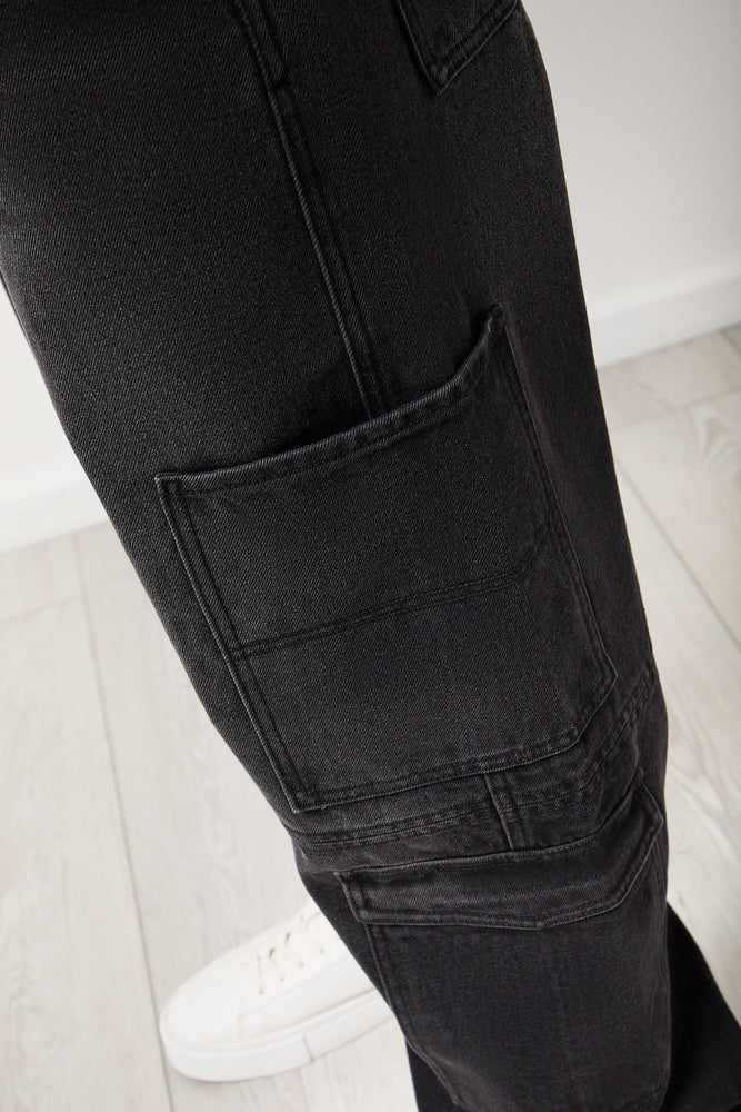 Charcoal Baggy Denim Cargo (3)
