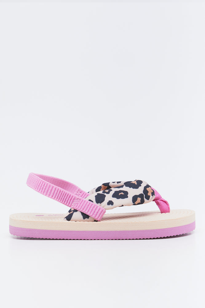 Pink Animal Print Flip Flops (1)