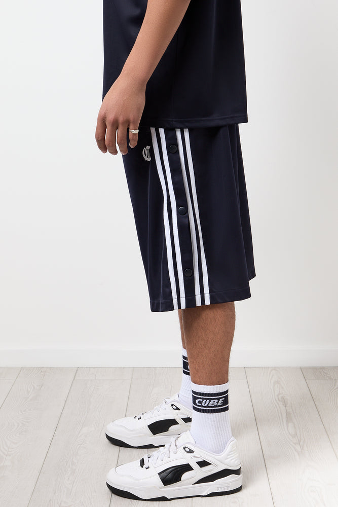 Navy Basketball Style Jersey Shorts (1)