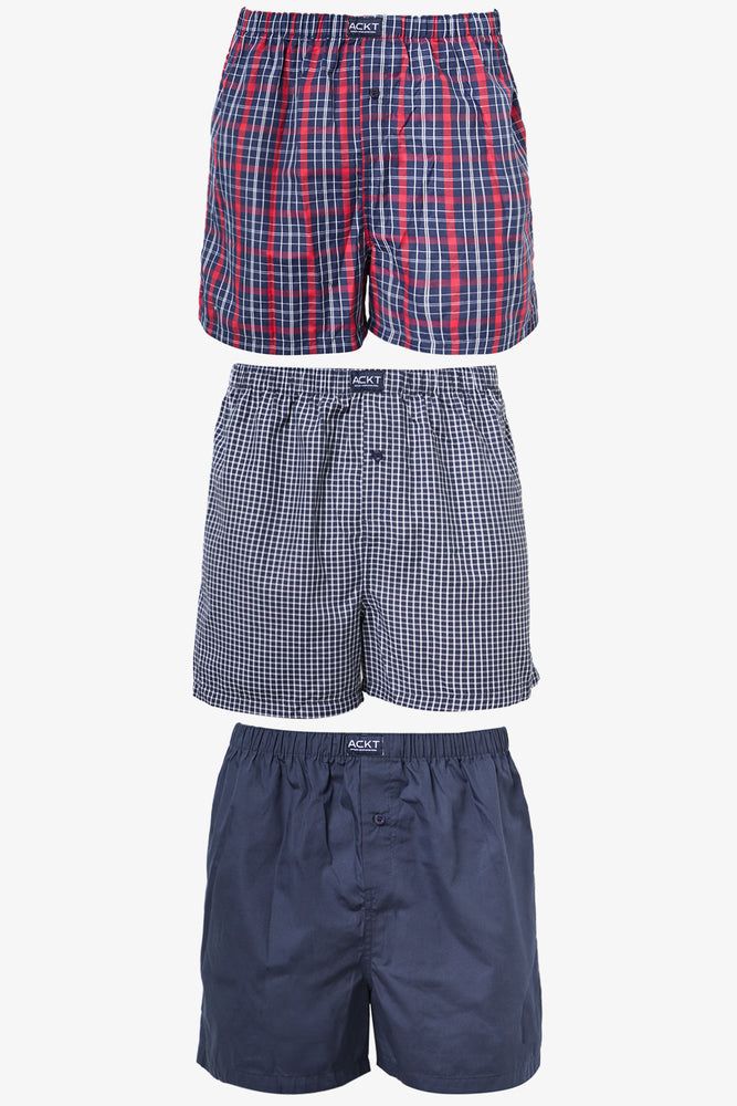 3 Pack Woven Boxer Shorts