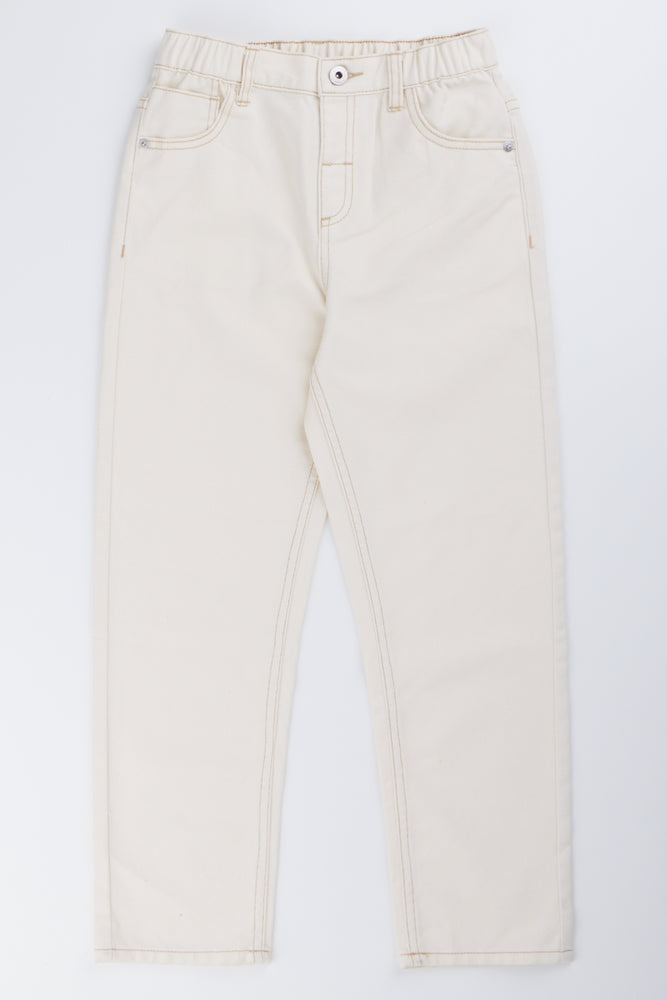 Ecru Loose Fit Jeans