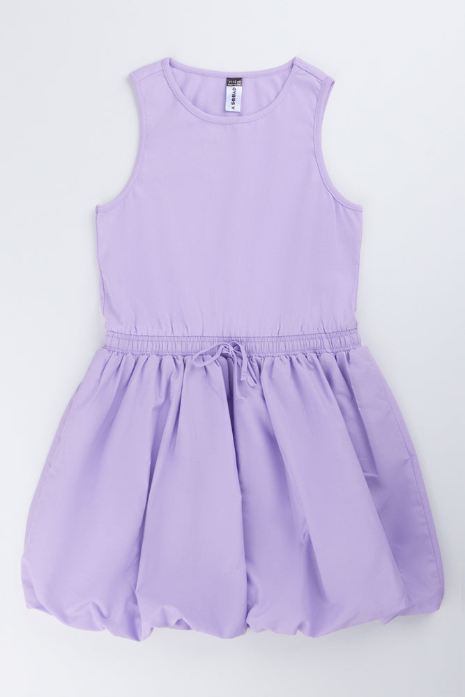 Lilac Sleeveless Bubble Hem Dress