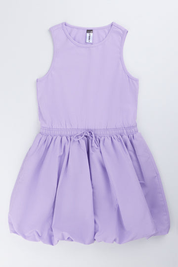 Lilac Sleeveless Bubble Hem Dress