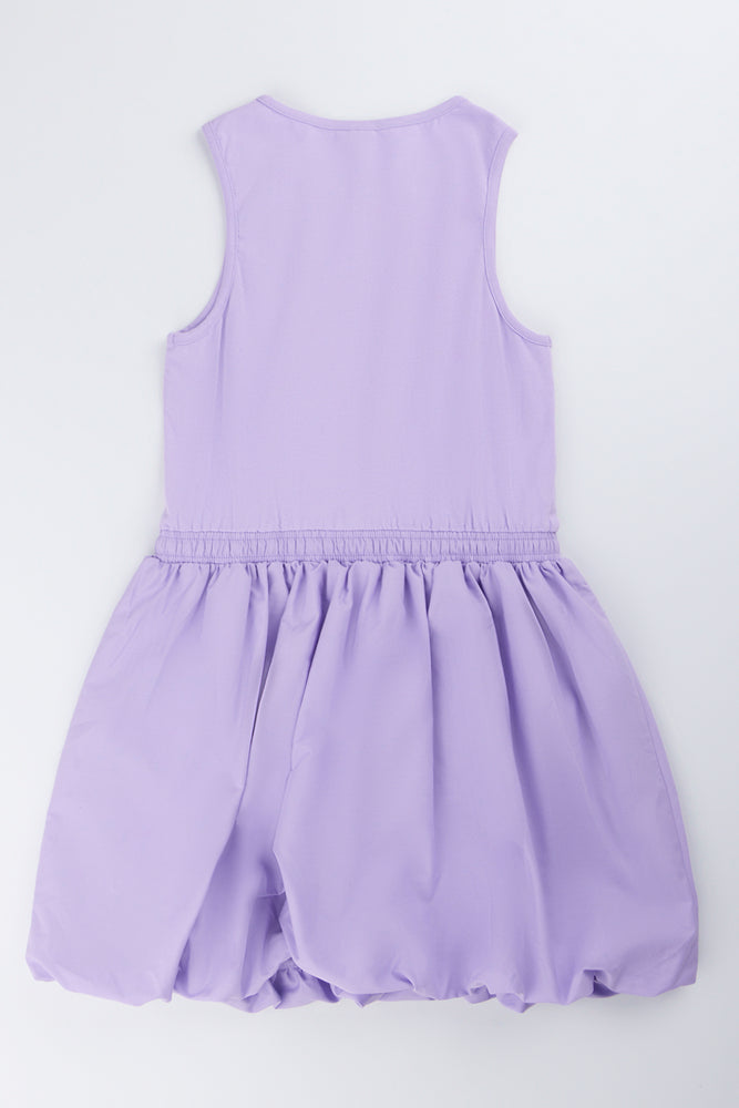 Lilac Sleeveless Bubble Hem Dress (2)