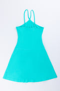 Aqua Halterneck A-Line Summer Dress (2)