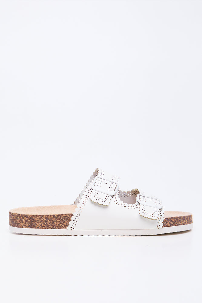 White Scalloped Edge Cork Sandals (1)
