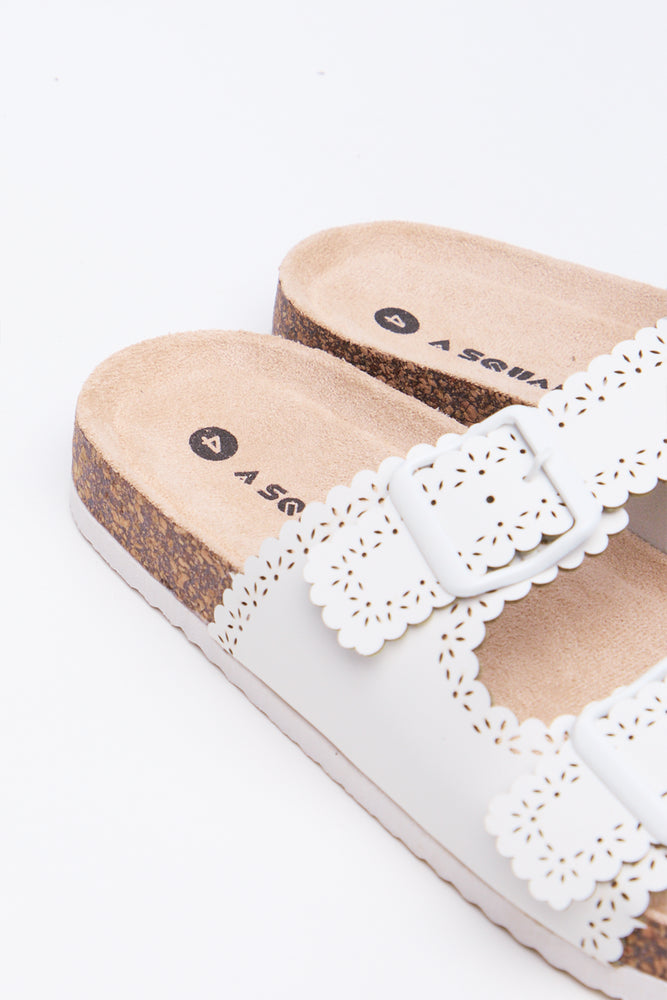 White Scalloped Edge Cork Sandals (3)
