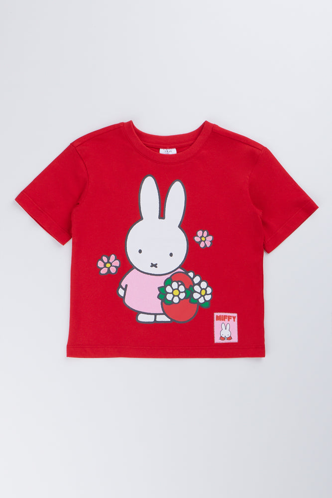 Red Miffy Character Print T-Shirt