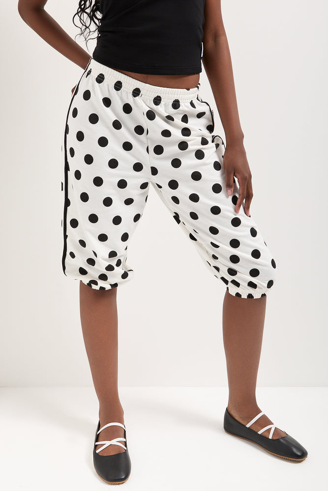 Polka Dot Fleece Capri Pants (2)