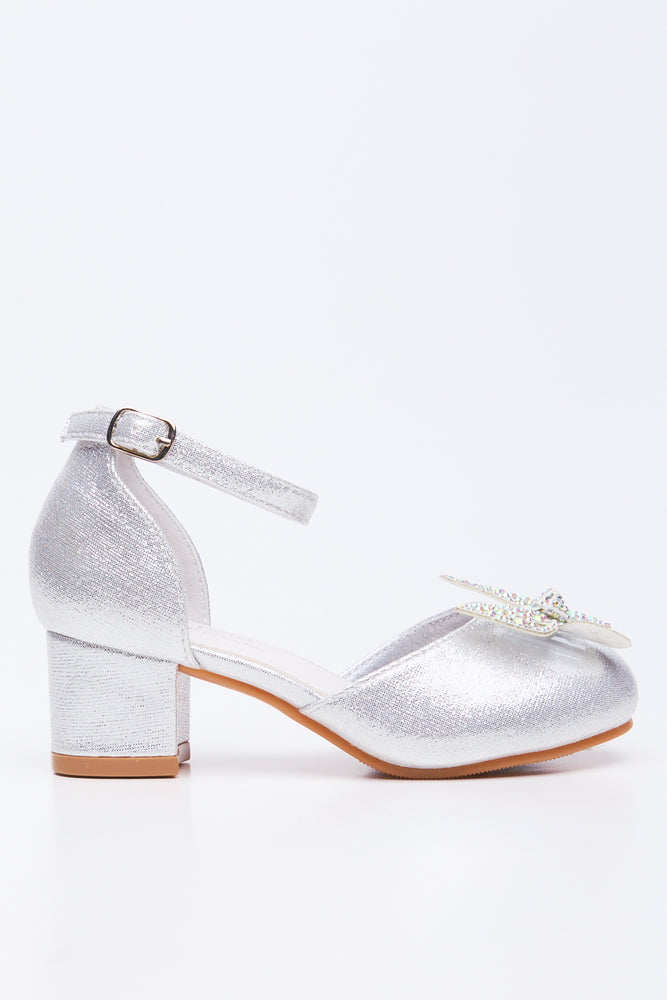 Silver Butterfly Trim Block Heels (1)