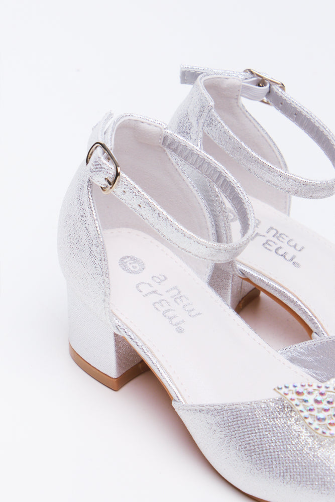 Silver Butterfly Trim Block Heels (3)