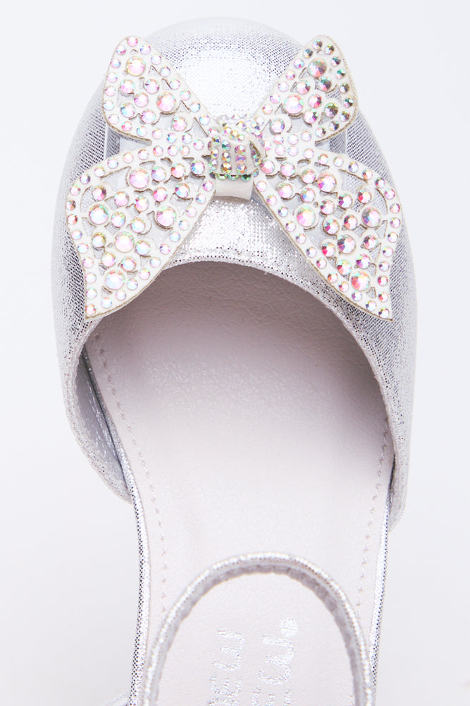Silver Butterfly Trim Block Heels (4)