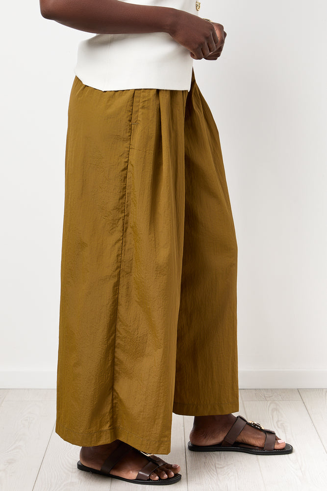 Olive Wide Leg Cropped Pants (1)
