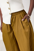 Olive Wide Leg Cropped Pants (3)
