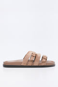 Tan Suede Buckle Sandals (1)