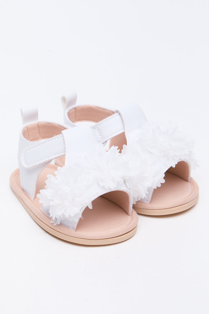 White Floral Detail Sandals