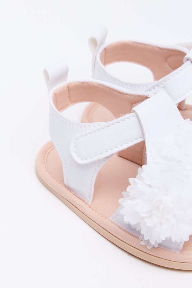 White Floral Detail Sandals (3)