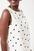 Polka Dot Linen Look Shift Dress (3)