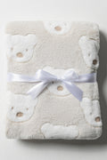 Stone Textured Bear Print Mink Blanket