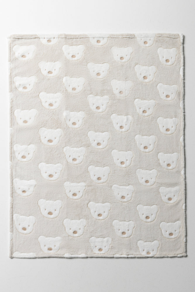 Stone Textured Bear Print Mink Blanket (2)