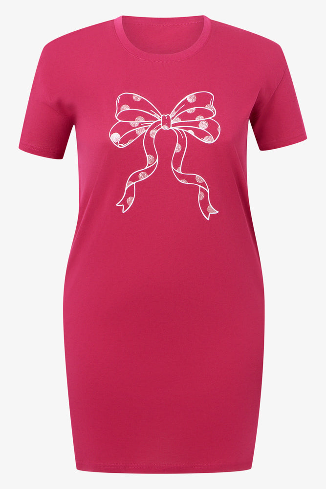 Pink 2 Pack Spotted Bow Cotton Sleepshirt