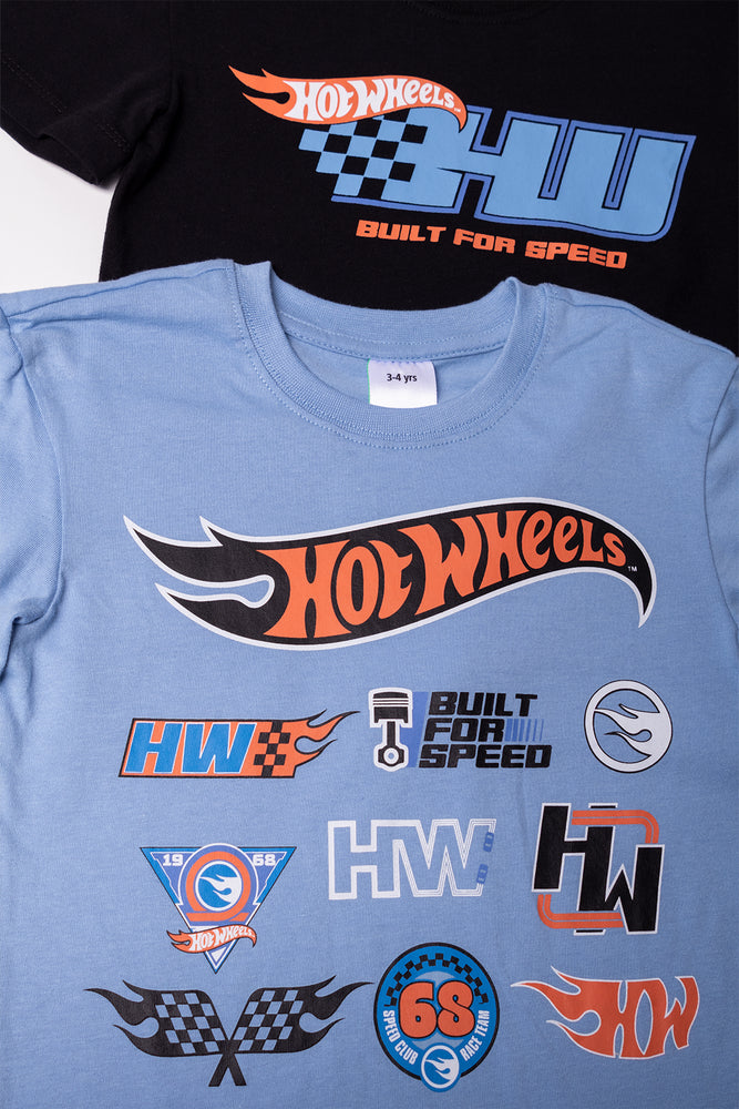 Hot Wheels 2 Pack T-Shirts Black And Blue (1)