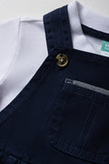 Navy Dungaree And White Golfer Set (1)