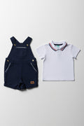 Navy Dungaree And White Golfer Set (4)