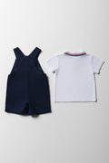 Navy Dungaree And White Golfer Set (5)