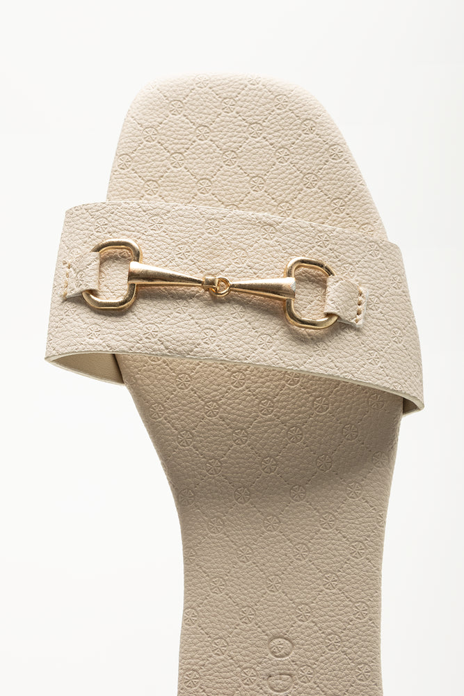 Cream Square Toe Snaffle Mules (4)