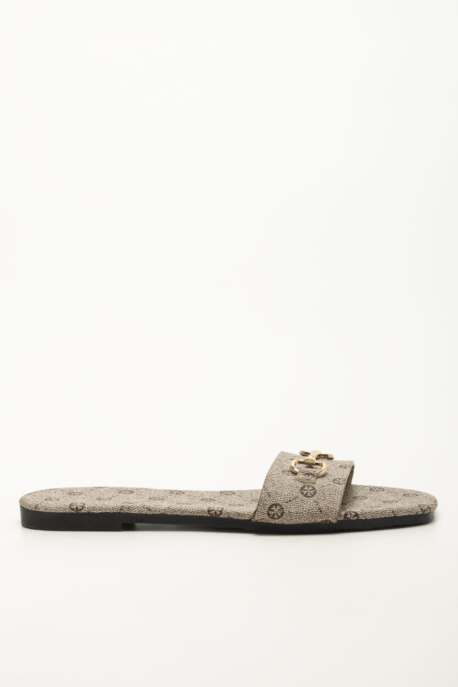 Cream Snaffle Trim Square Toe Mules (1)