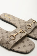 Cream Snaffle Trim Square Toe Mules (2)