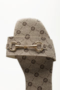Cream Snaffle Trim Square Toe Mules (4)