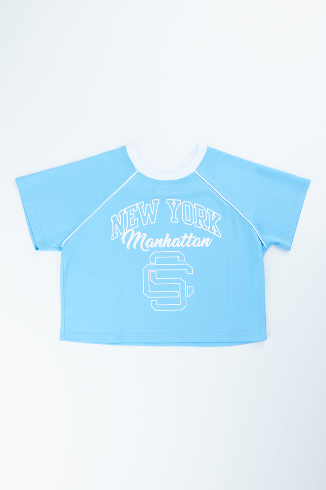 Light Blue Cropped Soccer T-Shirt